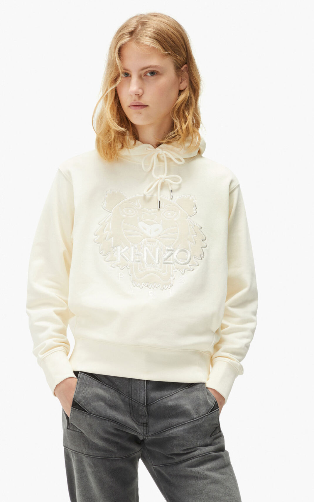 Sweat A Capuche Kenzo The Hiver Capsule Tiger Femme Blanche | ZMOB-05368